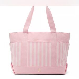 NWT Iconic Victoria's Secret Pink Striped Tote Bag